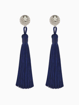 Клипсы для ушей QF Кисти, цвет синий, L кисти 7 см