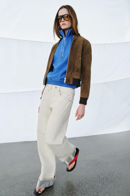 100% SUEDE LEATHER BOMBER JACKET ZW COLLECTION LIMITED EDITION - Zara фото 8