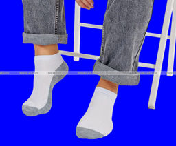 Цена за 10 пар. Женские носки женские укороченные белые (серая подошва)