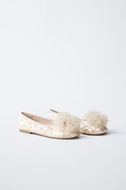 SEQUIN POMPOM BALLET FLATS - Zara фото 2