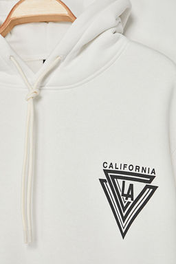 TRENDYOL MAN Turuncu %100 Pamuk Kapusonlu / Genis Kesim Kolej Bask?l? Ici Polarl? Sweatshirt TMNAW24SW00063 - Trendyolmilla фото 36