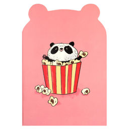Блокнот 32л арт. 70413/ПАНДА С ПОП-КОРНОМ /120х170 мм, фигурная вырубка, вн.блок - белый офсет, л