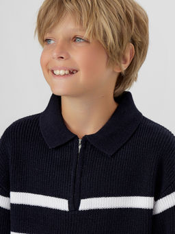 Джемпер для мальчиков черный в полоску - Mark formelle фото 4