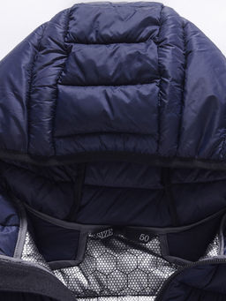 Куртка мужская гибридная стёганая с капюшоном с графеновой подкладкой темно-синего цвета 9621_1TS