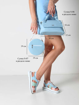 Босоножки 2029.2525w. Голубой розовый мята