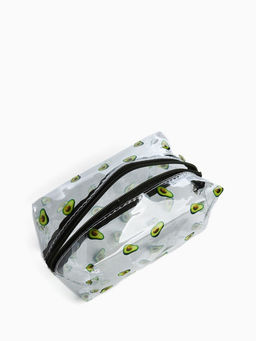 Косметичка на молнии объёмная для бассейна, с принтом, зелёная/прозрачная