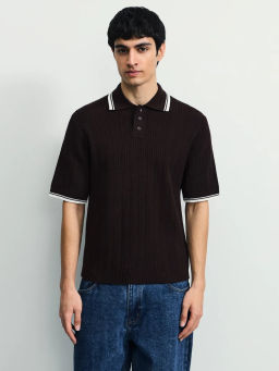 Джемпер поло фактурной вязки / Zarina фото 3