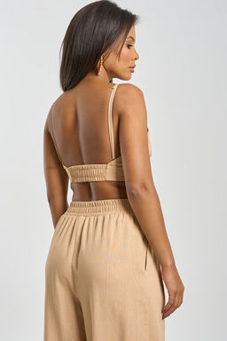 Топ льняной на регулируемых бретелях - Fly фото 3