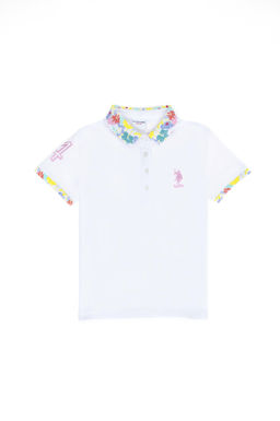 U. S. Polo Assn Белая базовая футболка с воротником-поло для девочек - U.s. polo assn фото 12