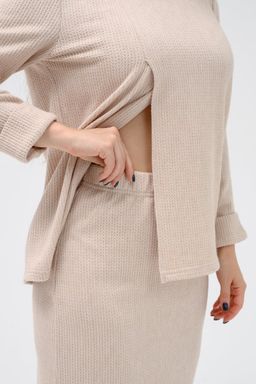 Юбка трикотажная прямая бежевая - Odis фото 7