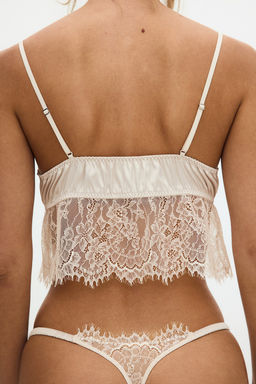 Bralette de saten con ribete de encaje - H&m фото 3