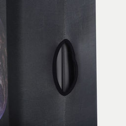 Чехол на чемодан на колёсах, 24" (M), с принтом, чёрный/голубой