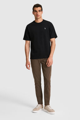 Erkek Comfort Fit Bisiklet Yaka Siyah Ti__rt
