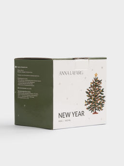 Кружка, 450 мл, фарфор F, бело-зеленая, Нарядная елка, New year - Anna lafarg фото 5