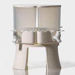 Диспенсер для напитков вращающийся Доляна, 4 отделения 1.6 л, 4 стакана 350 мл, белый