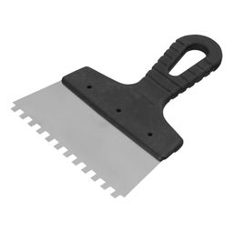 Шпатель 150мм, нерж.сталь, зуб 6х6мм, пластик.ручка "Сибртех"