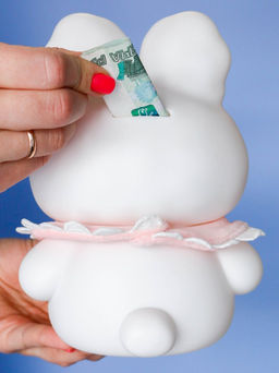 Копилка Happy bunny, white (21 см), пластик