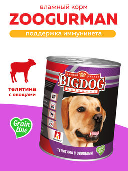 Консервы для собак БигДог,телятина с овощами