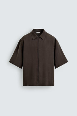 CAMISA FLUIDA RELAXED FIT / Marr?n - Zara фото 7