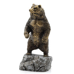 Фигурка из литеевой смолы "Медведь на скале" 73*62*147мм Радуга камня