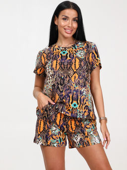 52 ЖЕНСКАЯ ПИЖАМА (шорты) (Рыжий (змея))