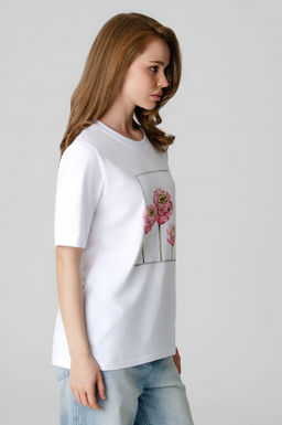 Арт. 31161 Футболка женская  44-52 (5 шт) Цвет:белый