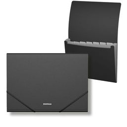Цена за 4 шт. Папка-картотека пластиковая ErichKrause Matt Classic, с 7 отделениями, A4, черный (в пакете по 4 шт.)