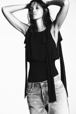 COMBINED GEORGETTE BODYSUIT WITH BOWS - Zara фото 6