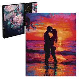 Набор для творчества Картина по номерам арт. 67957 / 16 ПАРА НА ЗАКАТЕ, размер: 40х50 см, (21 цвета