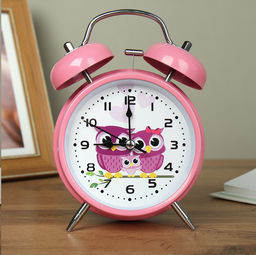 Будильник Совы 12 см / 669-2 розовый /уп 100/ 737947