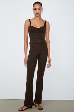 PANTAL?N FLARE INTERLOCK / Marr?n - Zara фото 8