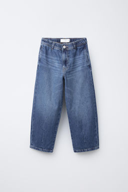 BALLOON JEANS WITH ELASTIC TRIM