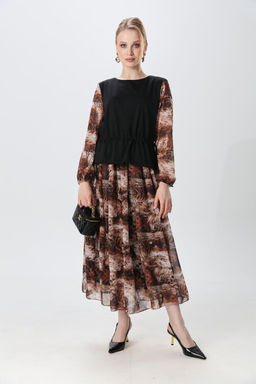 Платье NIKVA н740-26 чёрный и тигровая абстракция  фото 8