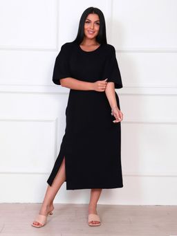 Платье женское кулирка с лайкрой "СТЕЛЛА" ЧЕРНЫЙ