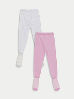 Beli Lastikli K?z Bebek ?orapl? Pijama Alt 2li
