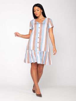 Халат женский кулирка "МАЙЯ" РОГОЖКА ГОЛУБОЙ