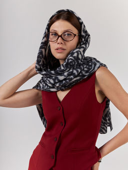 Большой, мягкий, тонкий и очень нежный двусторонний палантин с рисунком - Tantino фото 7