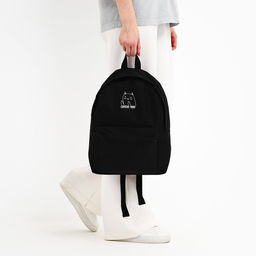 Рюкзак текстильный Котик, с карманом, 27*11*37, черный - Nazamok фото 8