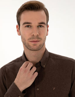 Koyu Kahverengi Slim Fit Uzun Kollu G_mlek - Cacharel фото 2