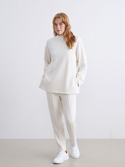 Dik Yaka Oversize Kad?n Sweatshirt Tunik