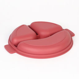 Тарелка детская 3 секции, M&B, 22.5×19.5×3, силикон, вишневый