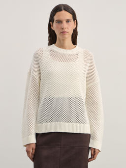 Джемпер ажурный из хлопка / Zarina  фото 3