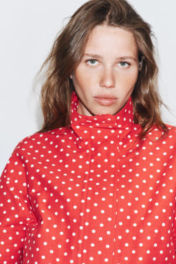CHAQUETA ABULLONADA LUNARES / Rojo / Blanco - Zara фото 4