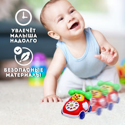 Игрушка заводная на веревке Телефончик, МИКС - Simaland фото 3