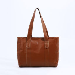 Сумка-шопер на молнии цвет коричневый