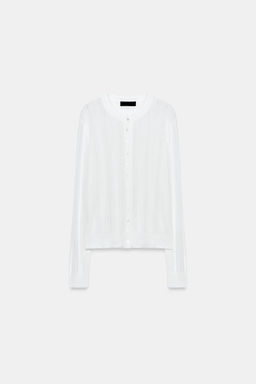 CHAQUETA PUNTO POINTELLE / Blanco - Zara фото 8