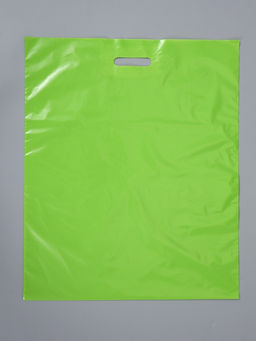 Цена за 50 шт. Пакет полиэтиленовый с вырубной ручкой, Салатовый 50-60 См, 70 мкм