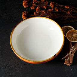 Тарелка глубокая Magistro Церера, 1.1 л, d=22 см, фарфор, оранжевая фото 8
