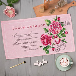 Полотенце кухонное Доляна. Самой любимой, 35?60 см, хлопок 100%, 160 г/м?