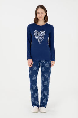 Женский темно-синий пижамный комплект Неожиданная скидка в корзине